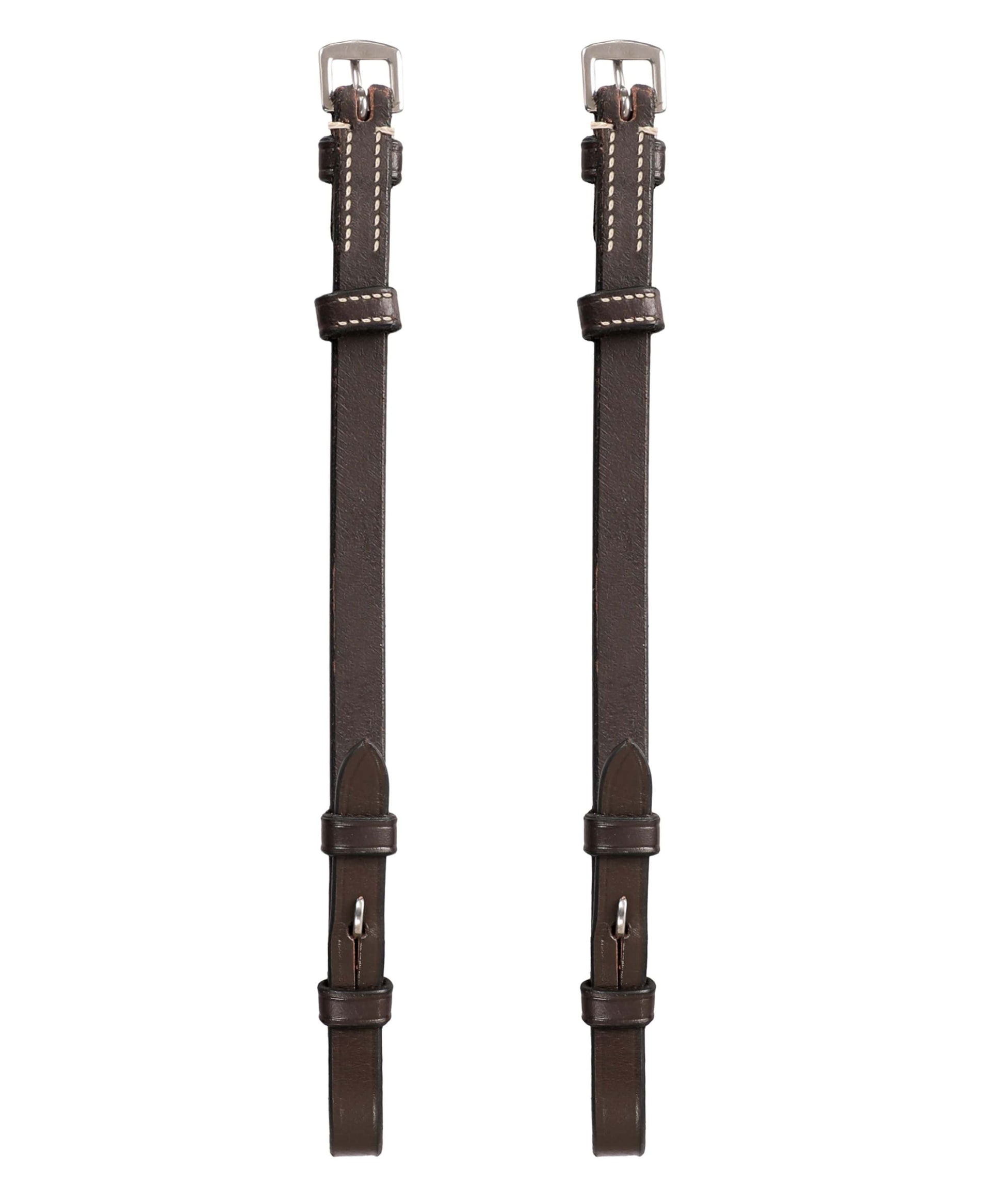 ExionPro Bridle Cheek Pieces With Hook Fastening - White Stitching