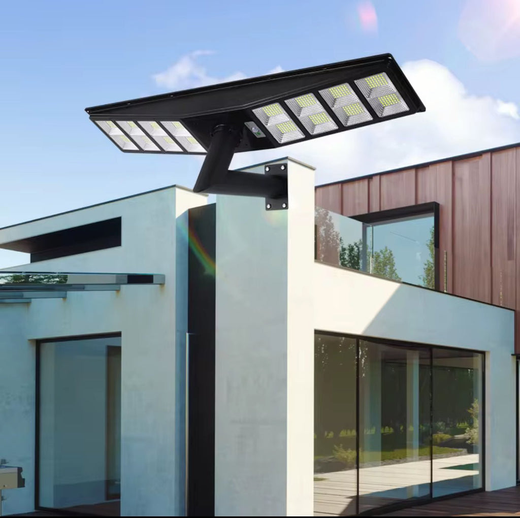 LumenX 9000W Double-Sided Solar Street Light – 560 LED, Motion Sensor, Dusk-to-Dawn, IP65