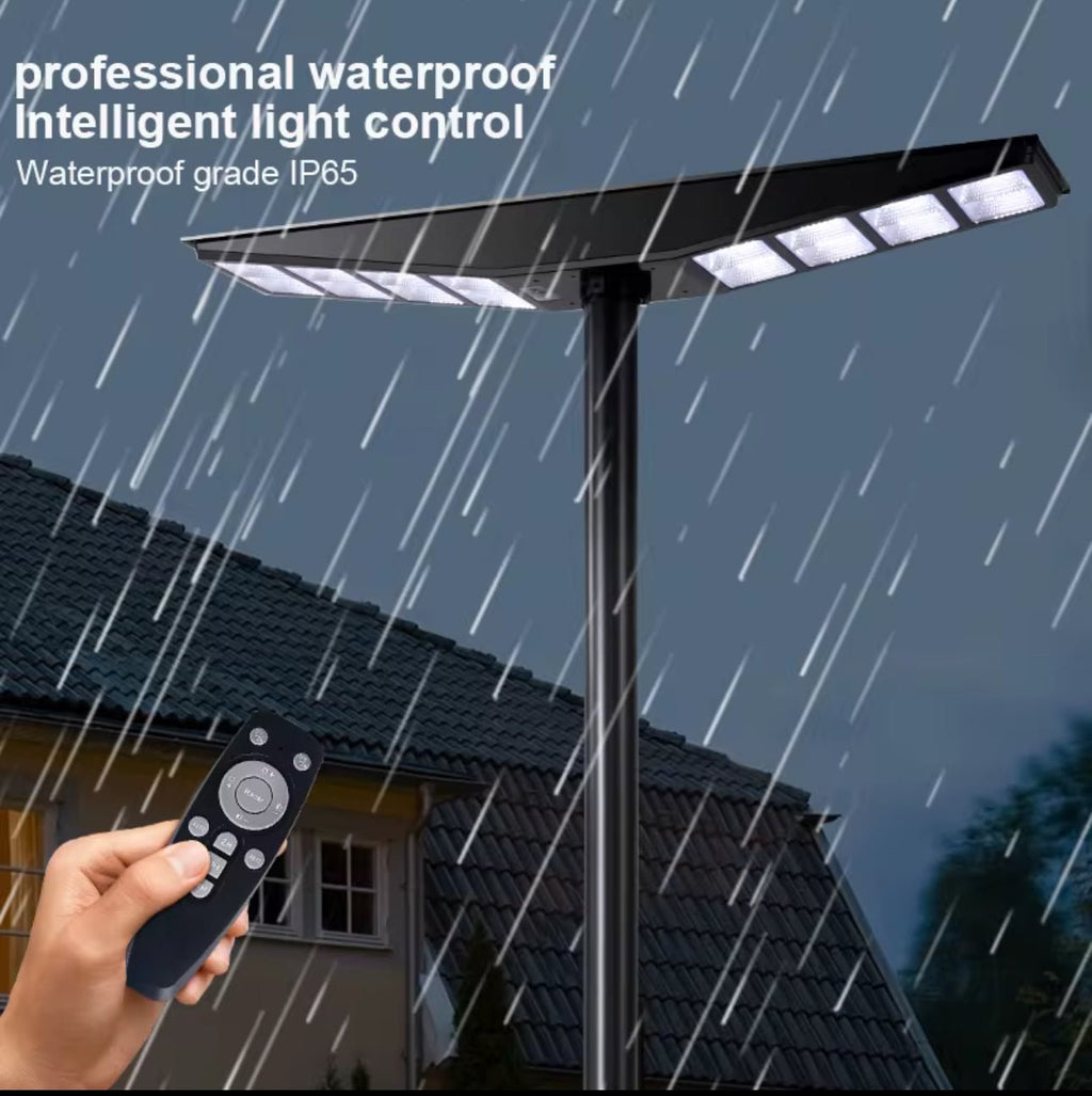 LumenX 9000W Double-Sided Solar Street Light – 560 LED, Motion Sensor, Dusk-to-Dawn, IP65