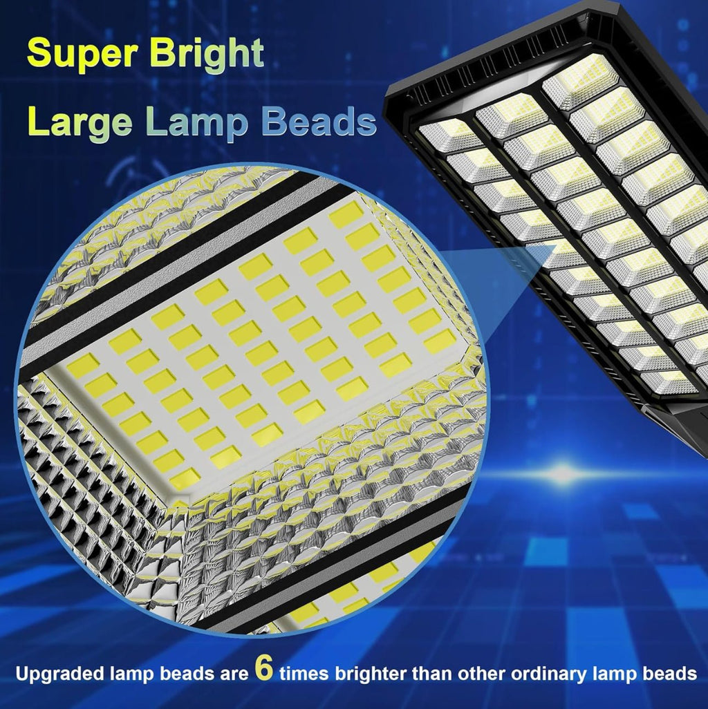 9000W Solar Street Light, 180000 Lumens Dusk to Dawn Street Lights Solar Powered Motion Sensor