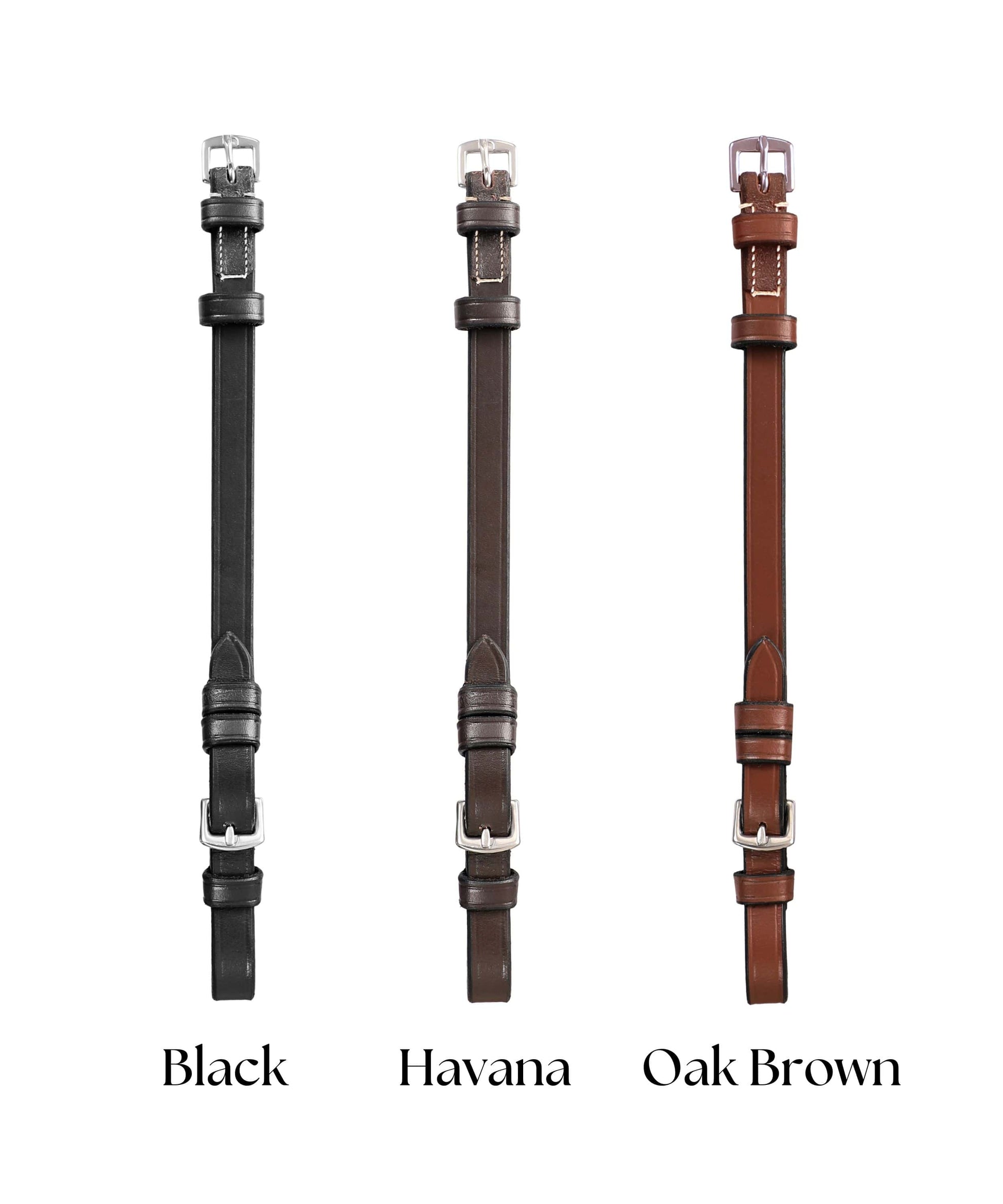 ExionPro Bridle Cheek Pieces With Buckle Fastening - White Stitching