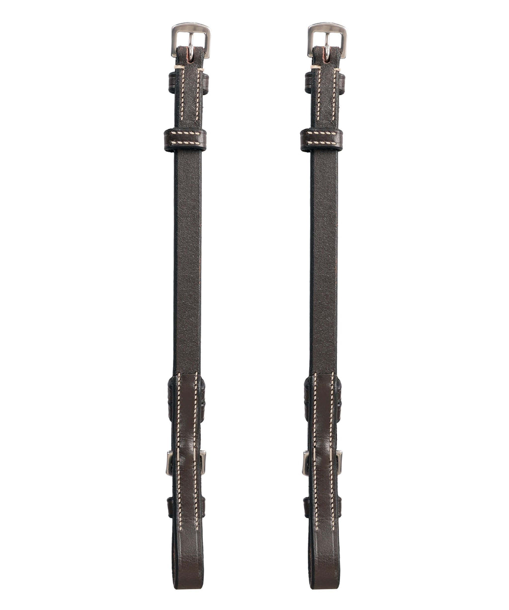 ExionPro Bridle Cheek Pieces With Buckle Fastening - White Stitching