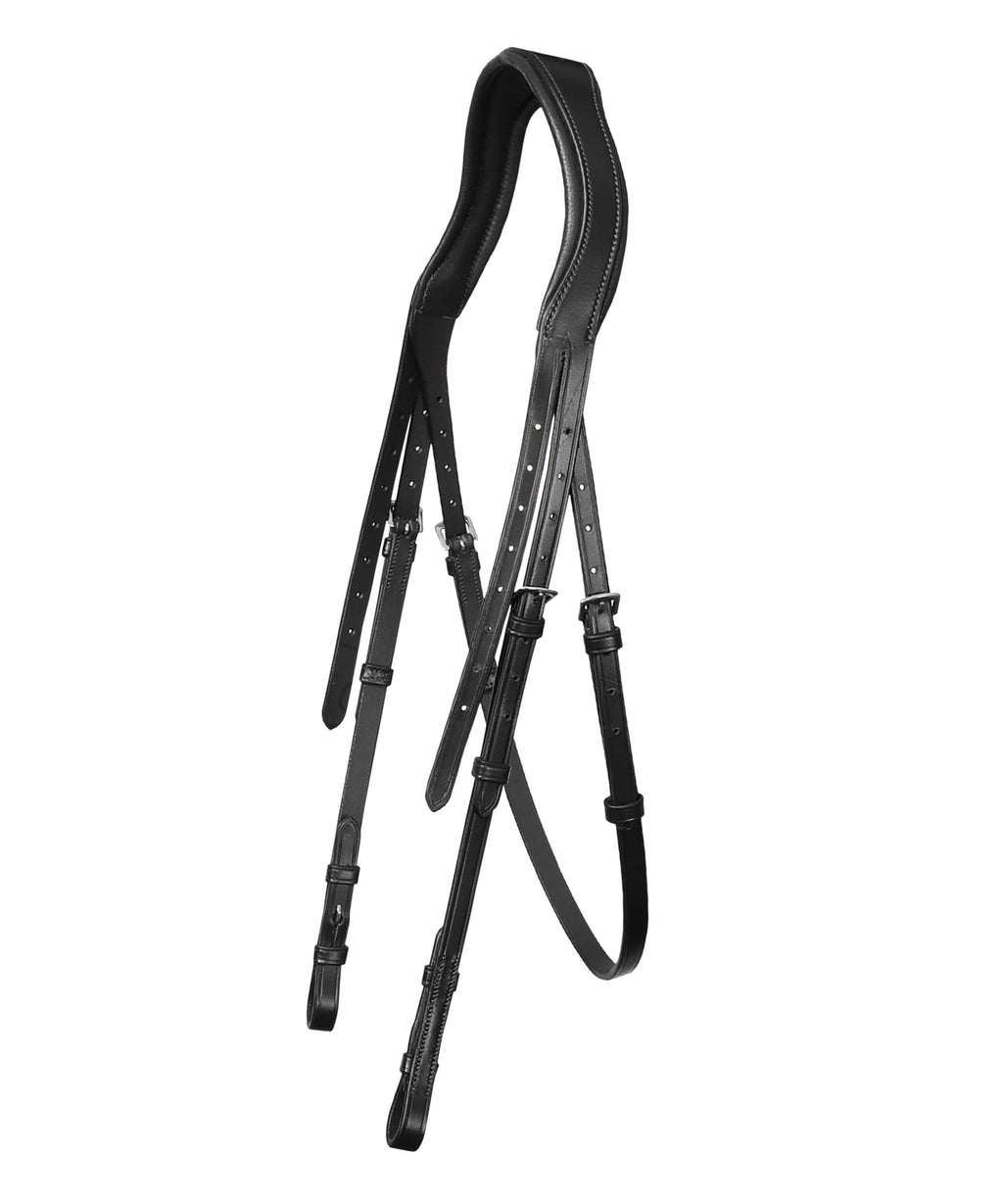 Exion 'Vega' White Piping Dressage Bridle with Reins