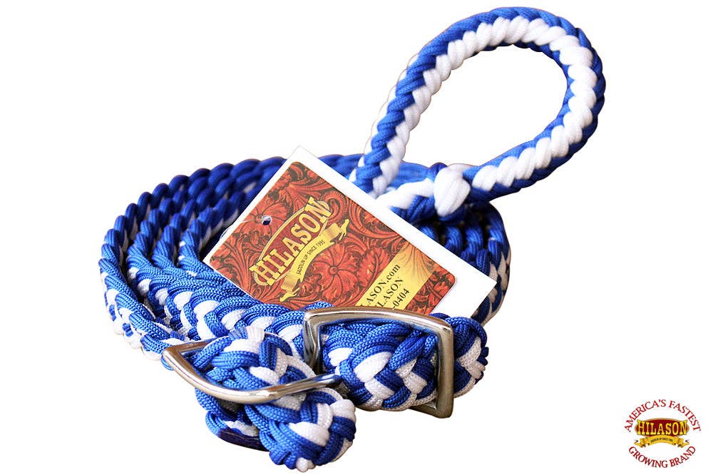 1" X 8Ft Braided Poly Barrel Horse Racing Reins Flat Grip
