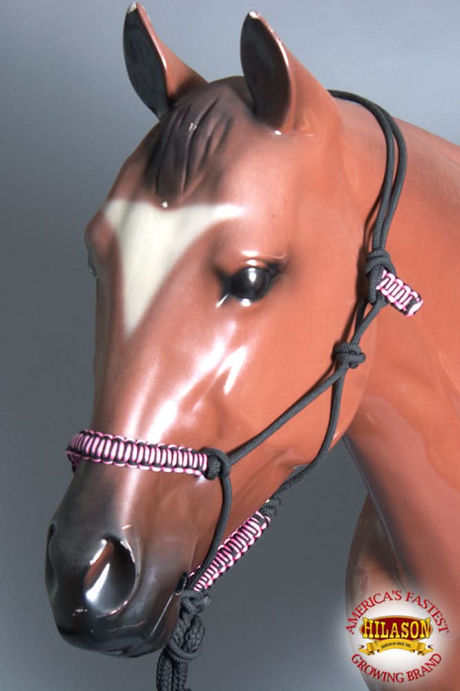 HILASON Western Horse Poly Rope Tied Adjustable Halter 8 Ft Lead Rope