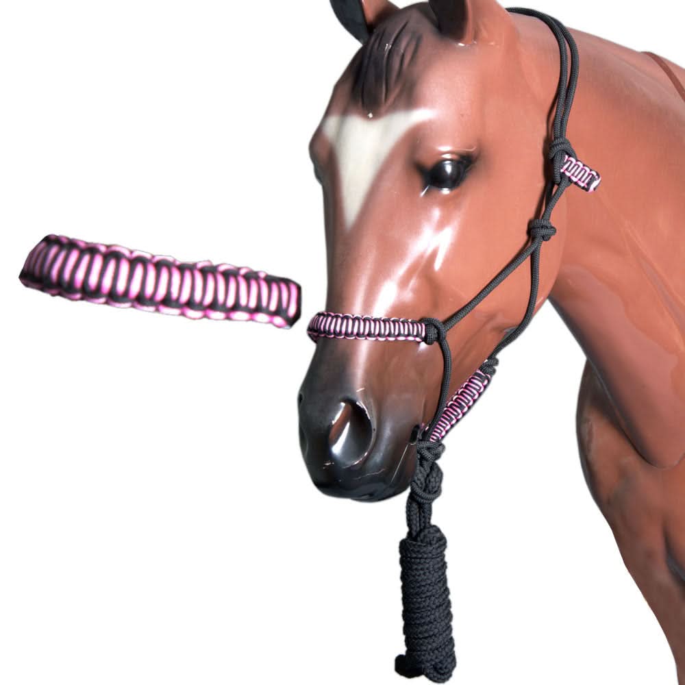 HILASON Western Horse Poly Rope Tied Adjustable Halter 8 Ft Lead Rope