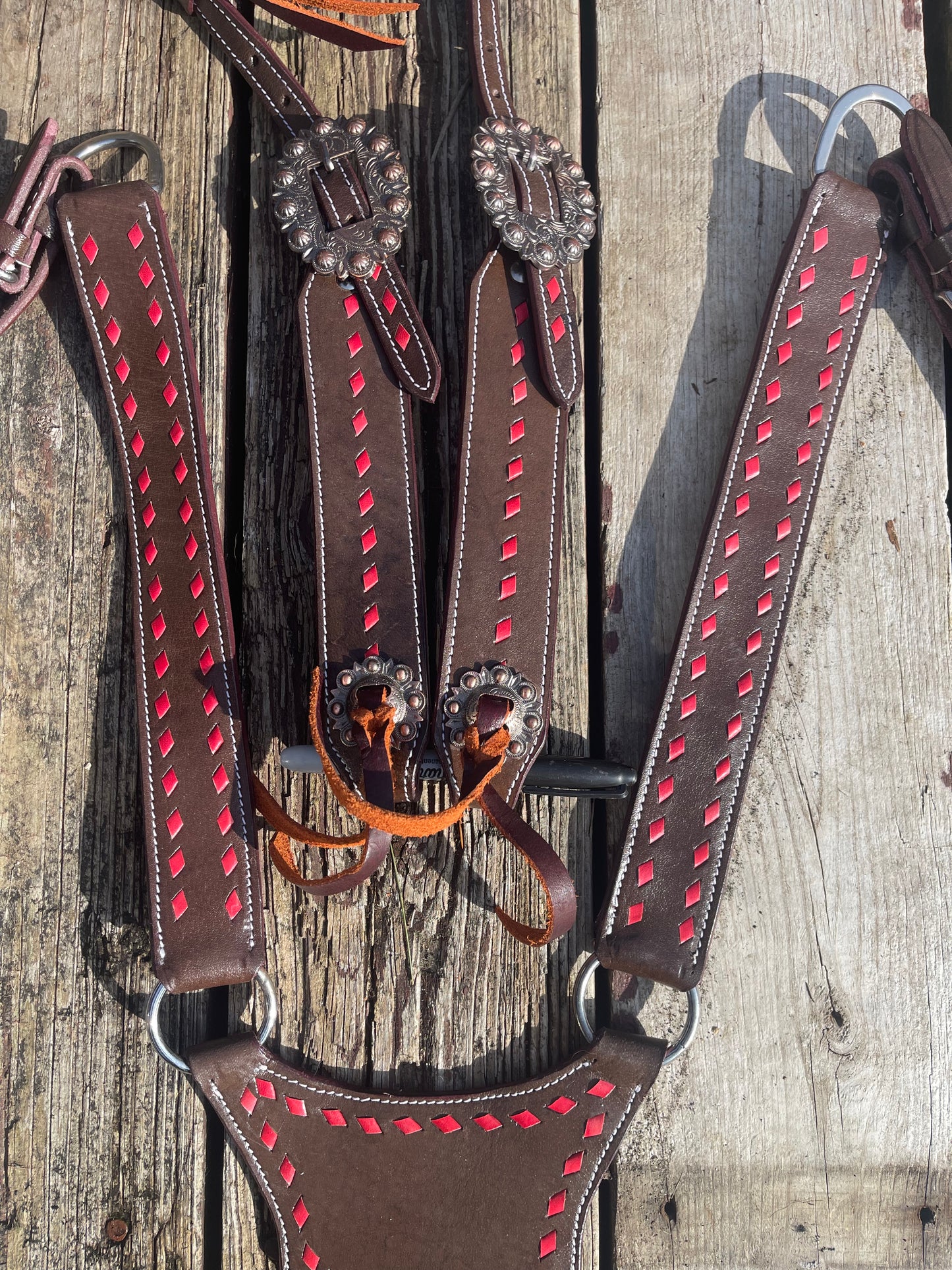 BH Red Buck stitch Tack Set