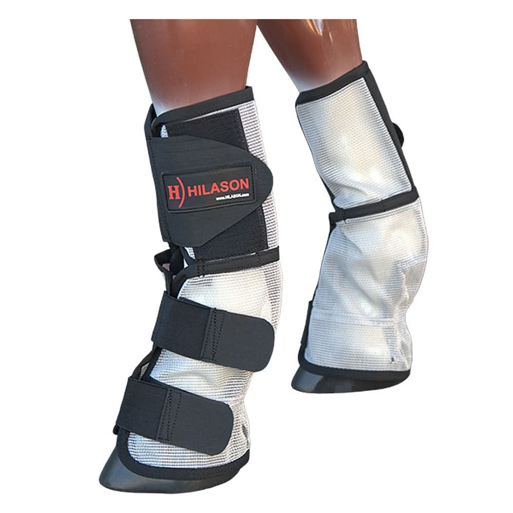 Hilason Western Uv Protection Warmblood Size Insects Fly Boots Grey Black