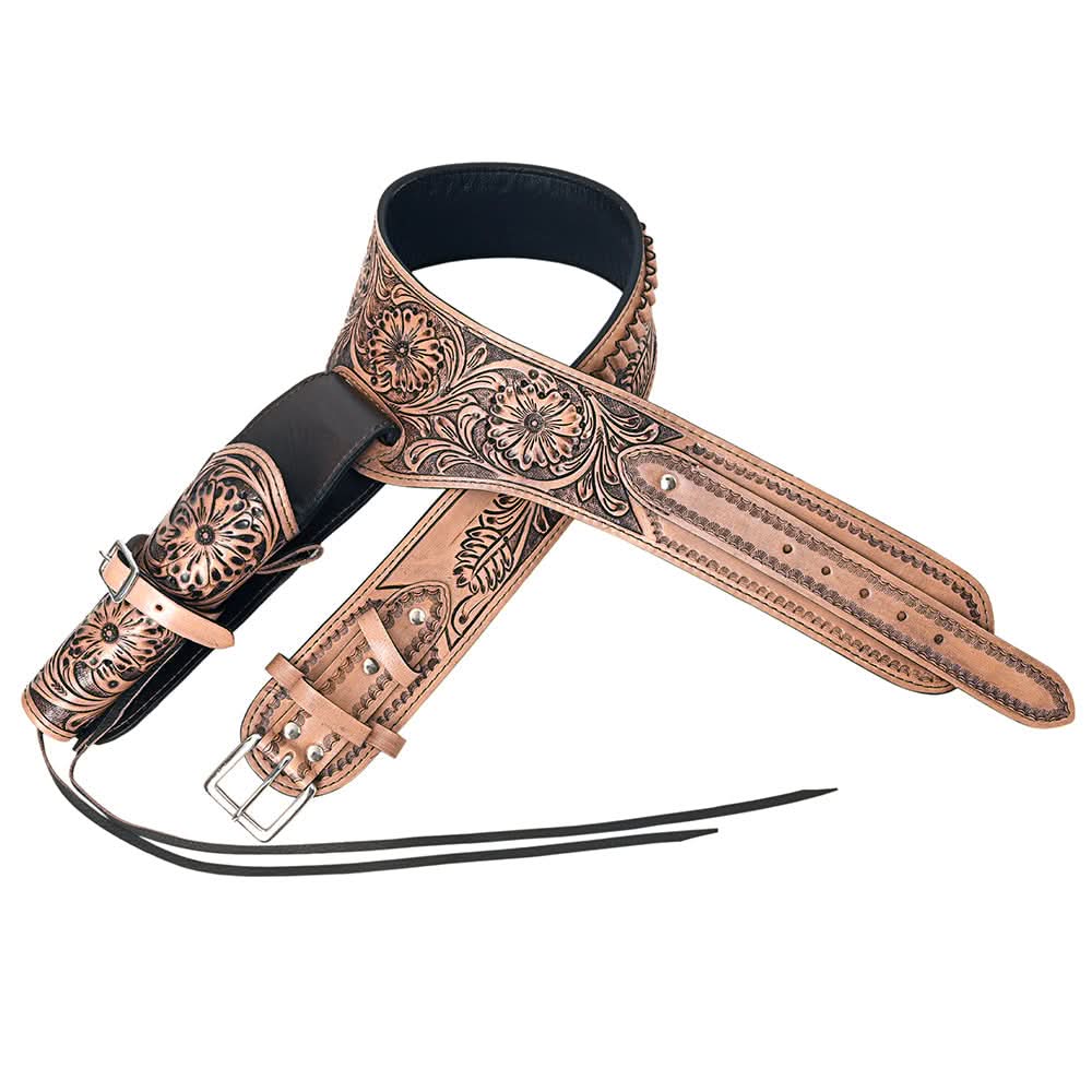 44 In Hilason Western Right Hand Gun Holster Rig 22 Cal Leather Cowboy