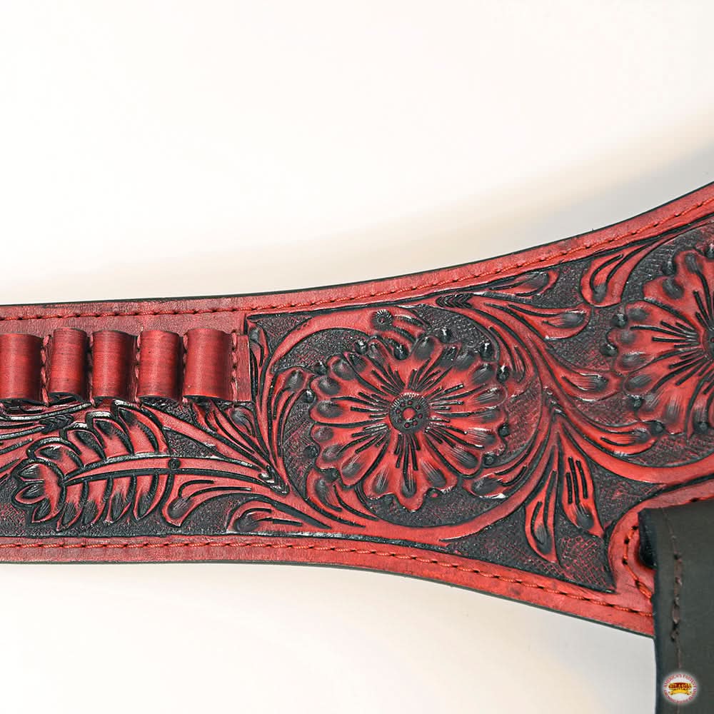 Hilason Western Right Hand Gun Holster Rig 38 Caliber Leather Cowboy