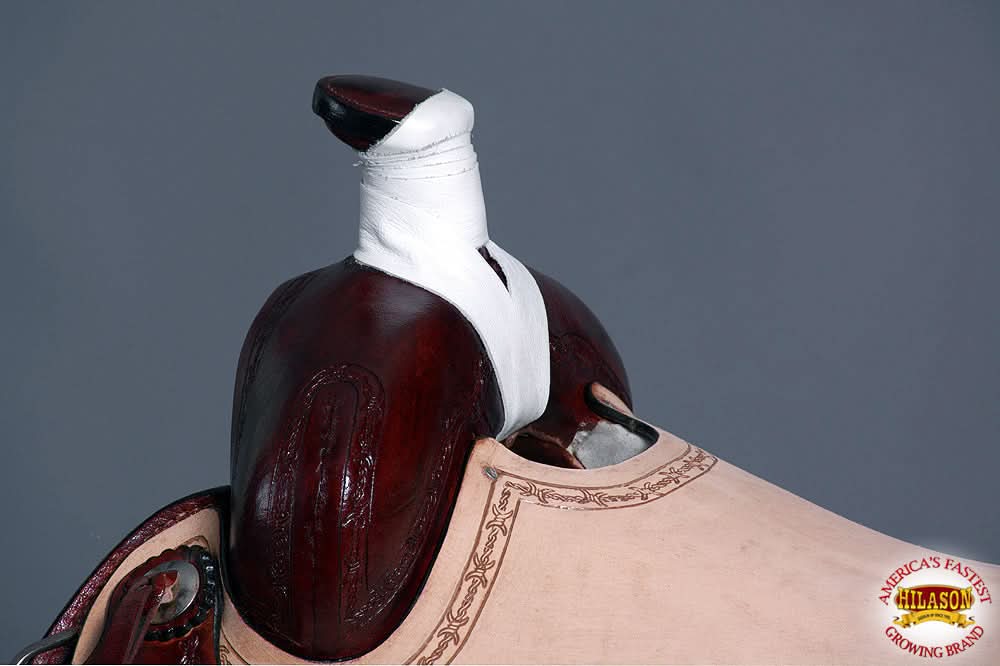 Western Horse Saddle American Leather Ranch Roping Trail Hilason Mahogany