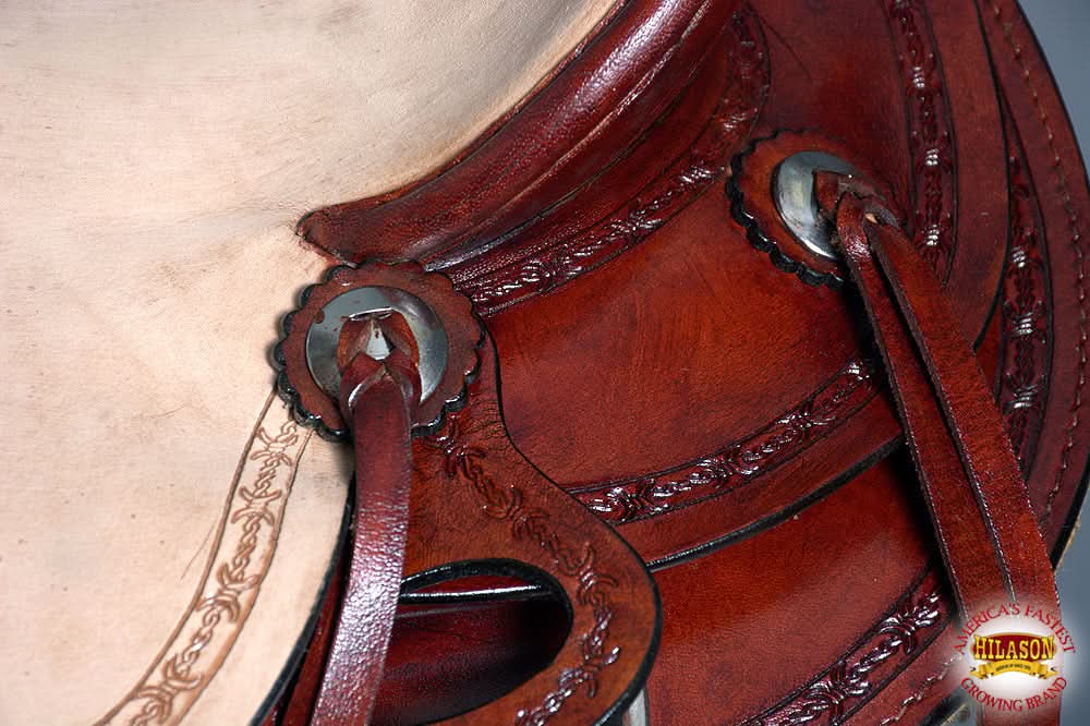Western Horse Saddle American Leather Ranch Roping Trail Hilason Mahogany