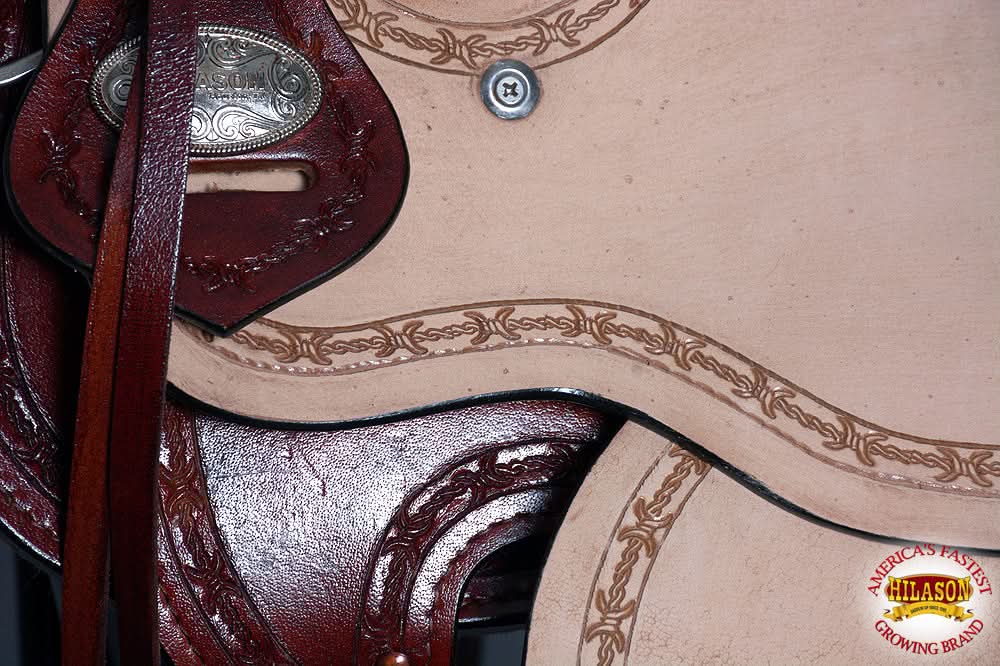 Western Horse Saddle American Leather Ranch Roping Trail Hilason Mahogany