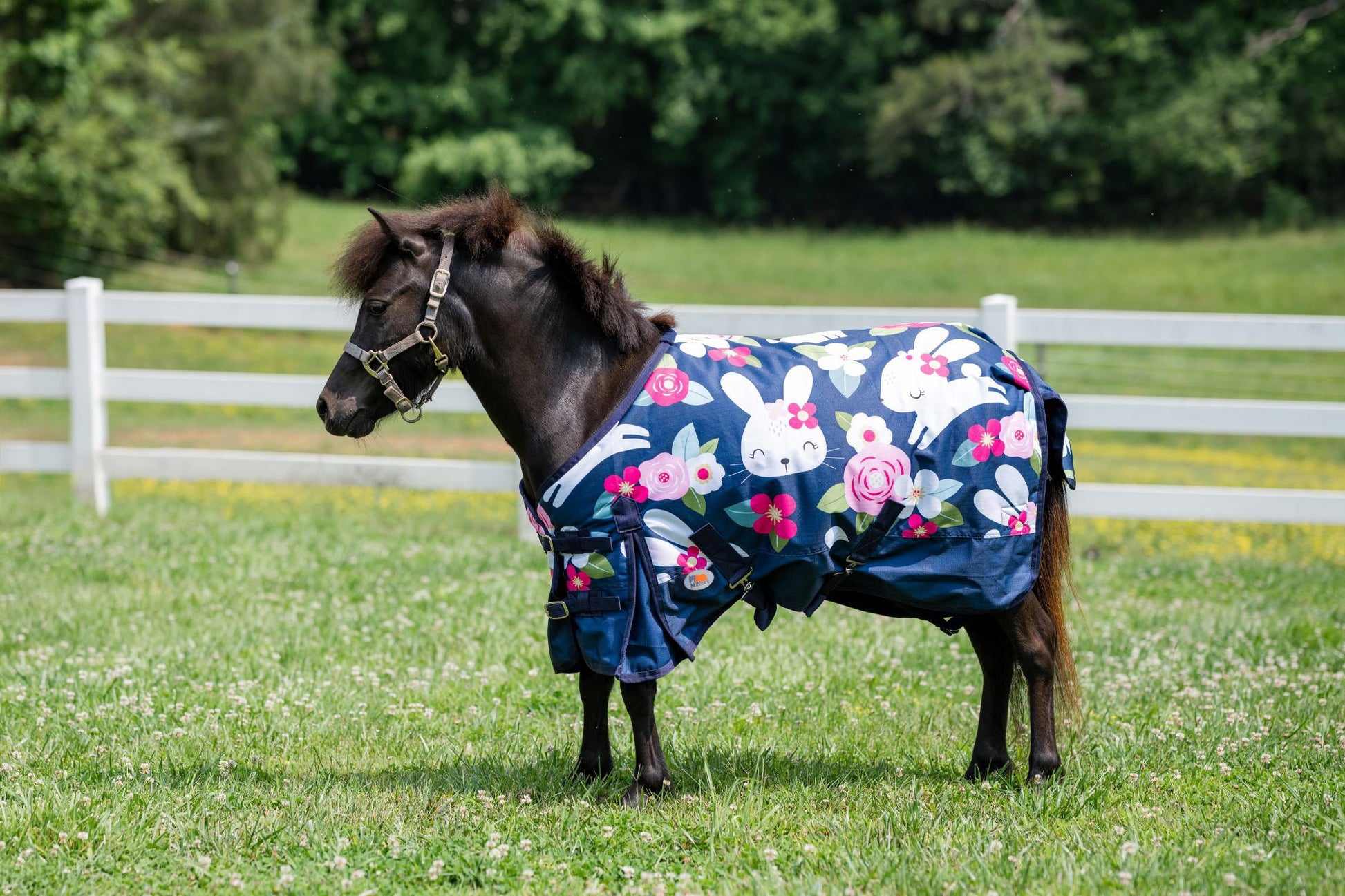 Miller's Standard Neck Rabbit Print Mini Turnout Blanket 1200D 200 GSM Polyfill