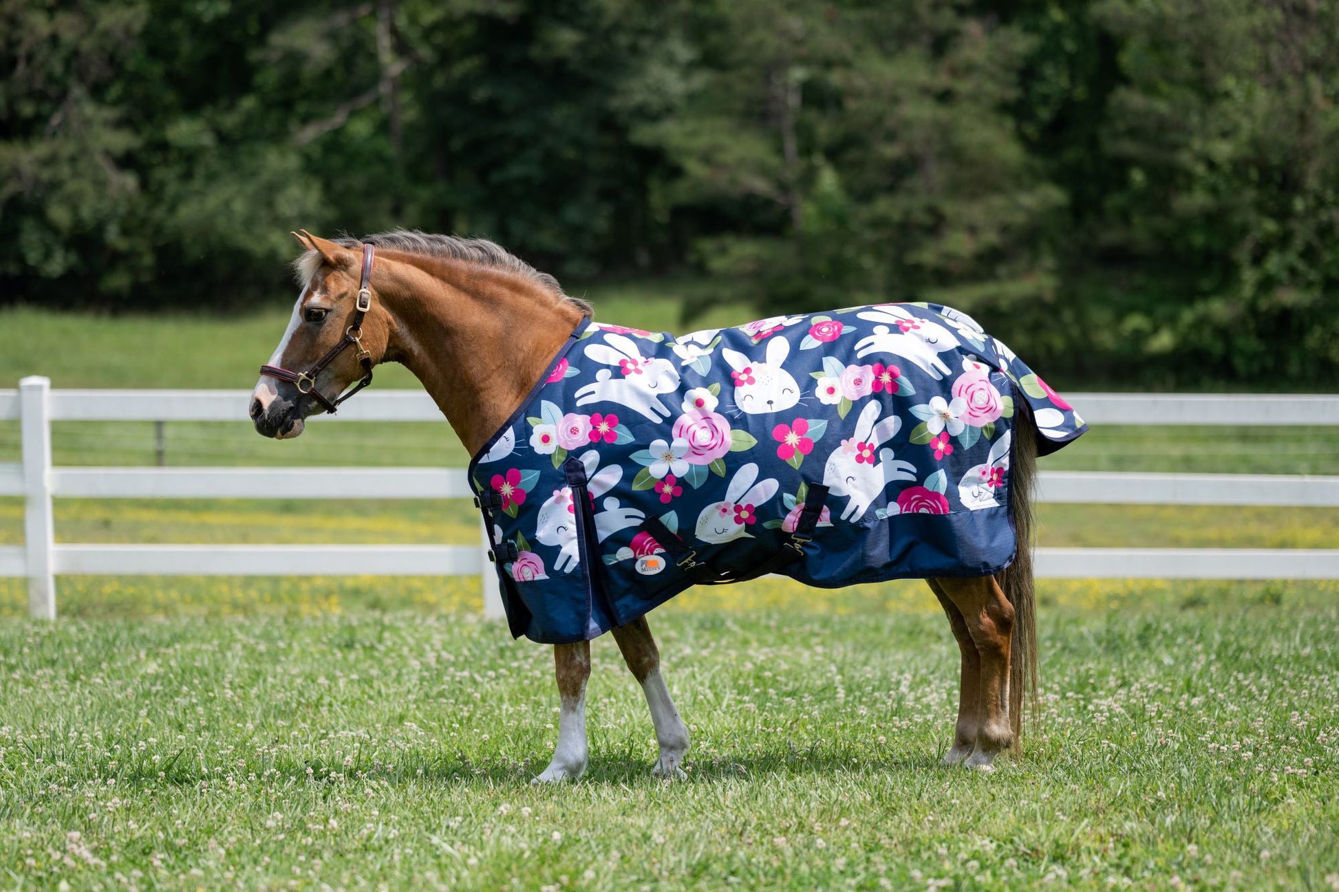 Miller's Standard Neck Rabbit Print Pony Turnout Blanket 1200D 200 GSM Polyfill