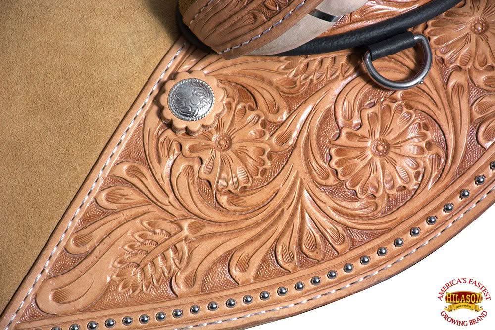Western Classic Treeless Trail Barrel American Leather Saddle Hilason