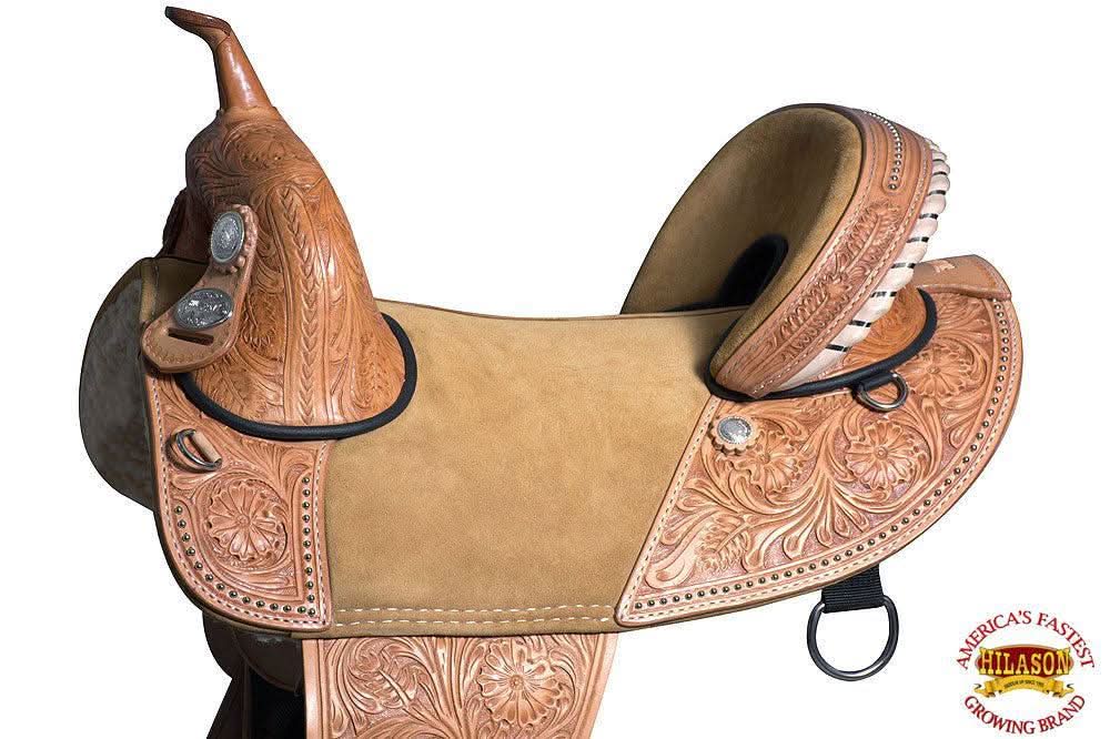 Western Classic Treeless Trail Barrel American Leather Saddle Hilason