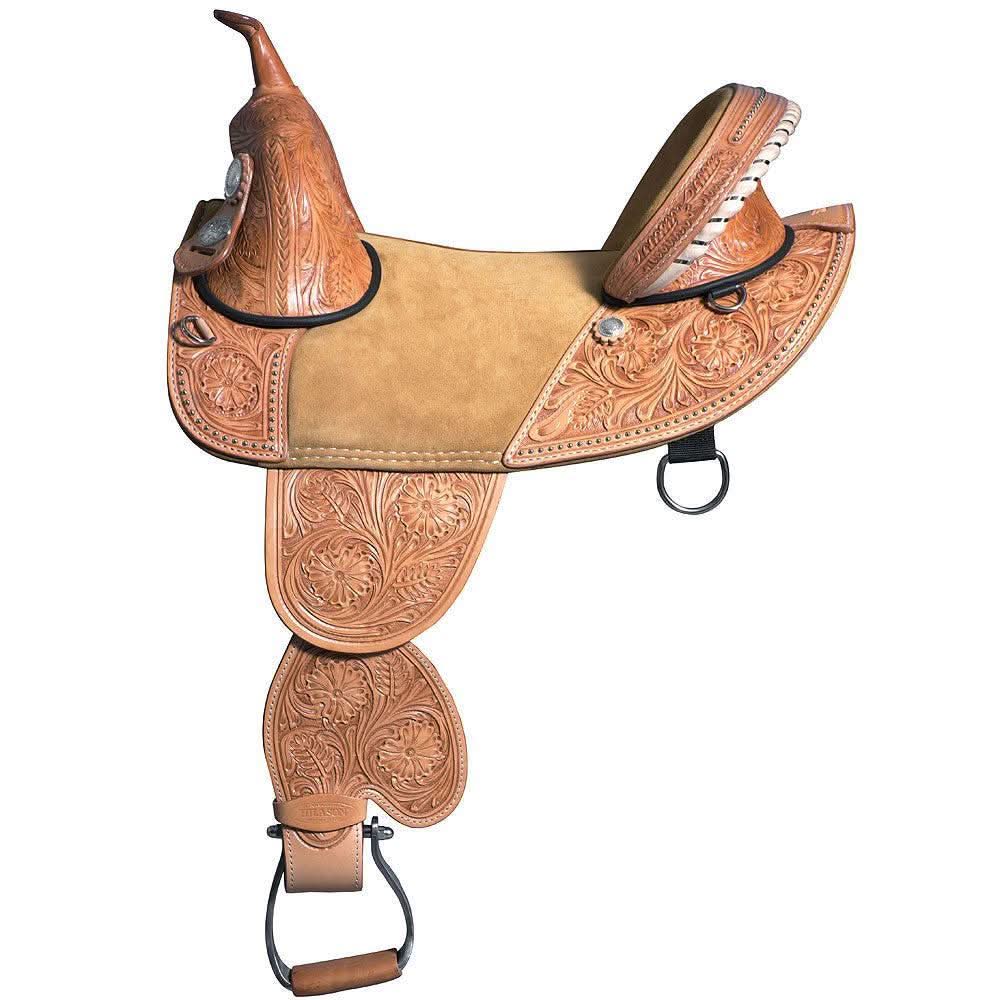 Western Classic Treeless Trail Barrel American Leather Saddle Hilason