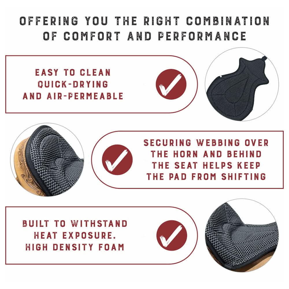 Hilason Anti Slip Cushion Grip Saddle Seat Cover With Cushion Yellow