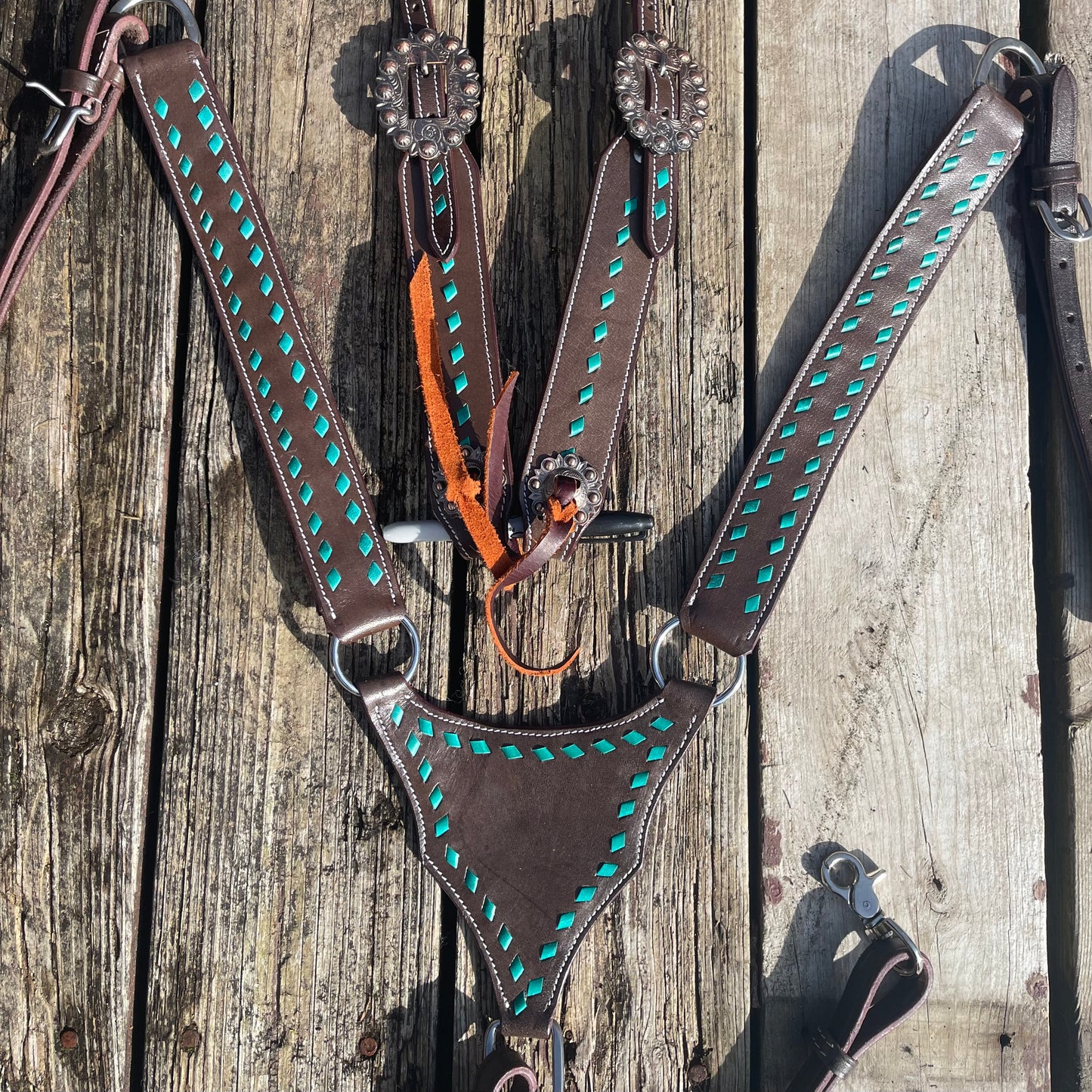 BH Mint Green Buck Stitch Tack Set