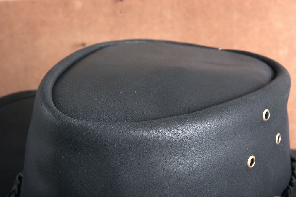 HILASON L M S X l Hand Made Genuine Cubic Leather Crushable Hat 3 In Brim | Cowboy Hat | Cow Girl Hats | Sun Hats for Women & Men | Leather Hat | Fedora Hats