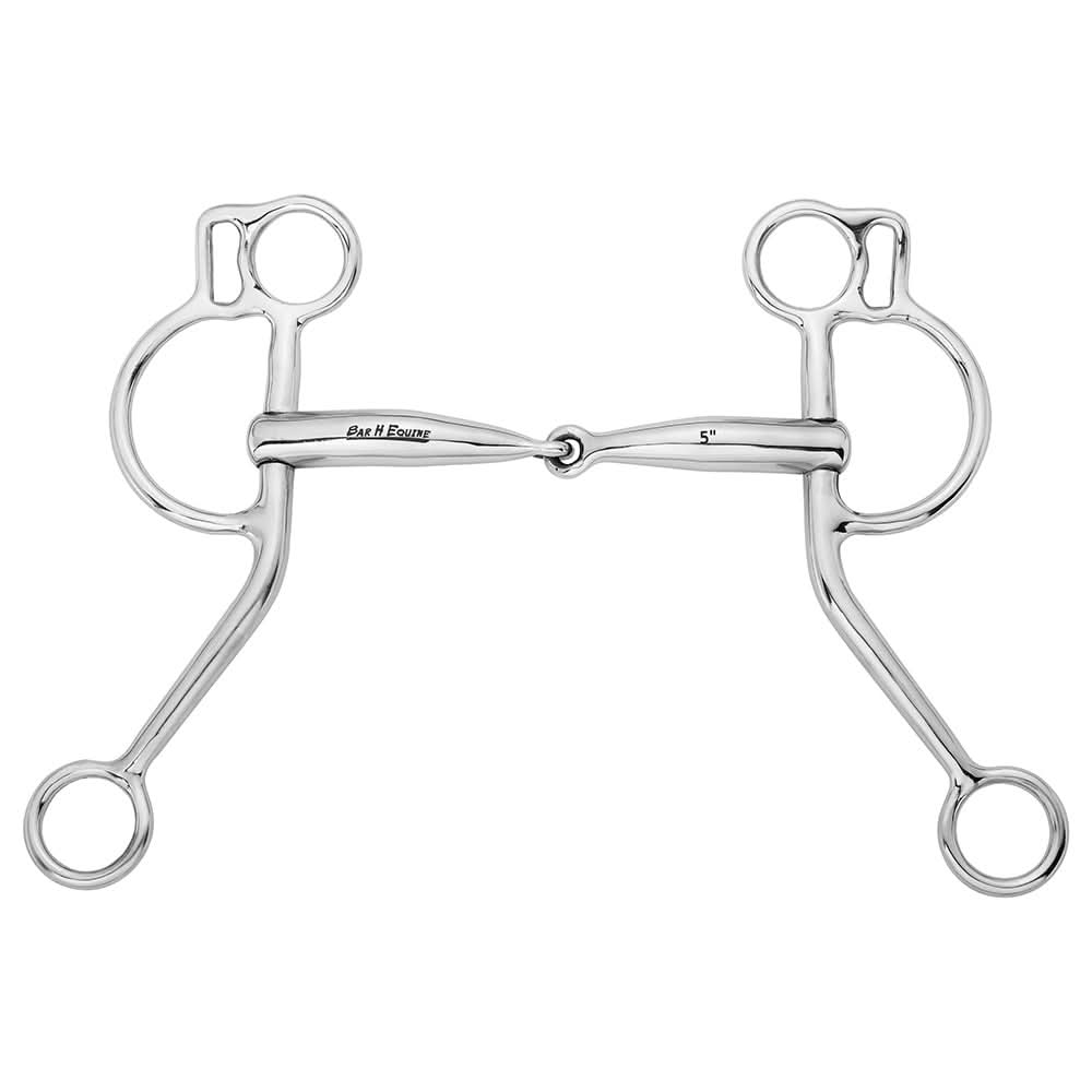 BAR H EQUINE Argentine Snaffle Bit with Single Jointed Mouthpiece