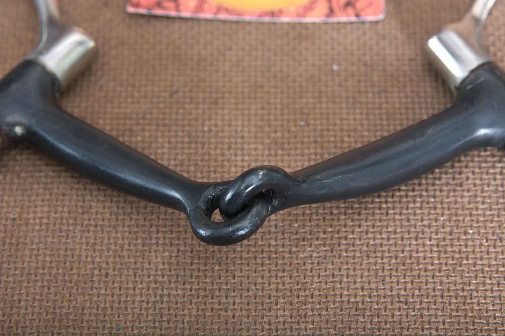 5" Hilason Western Sweet Iron Ring Stainless Steel Horse Black Mouth Bit