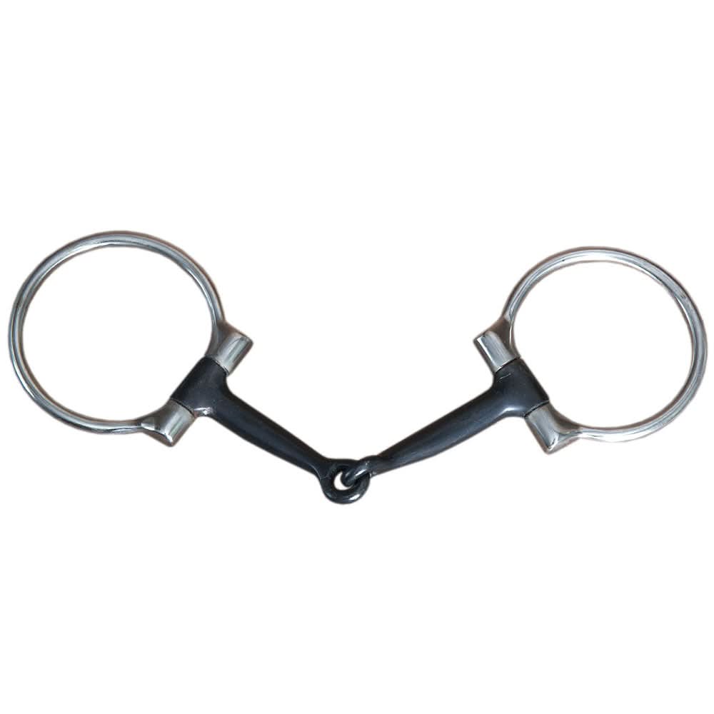 5" Hilason Western Sweet Iron Ring Stainless Steel Horse Black Mouth Bit