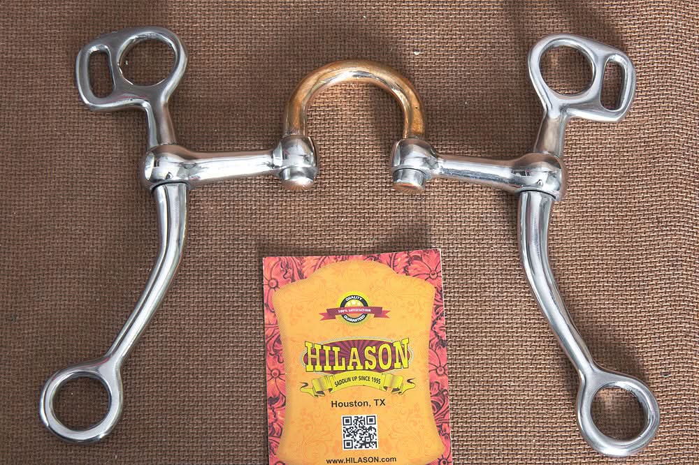 5" Hilason Stainless Steel Tom Thumb Horse Bit W/ Copper Highport Mouth