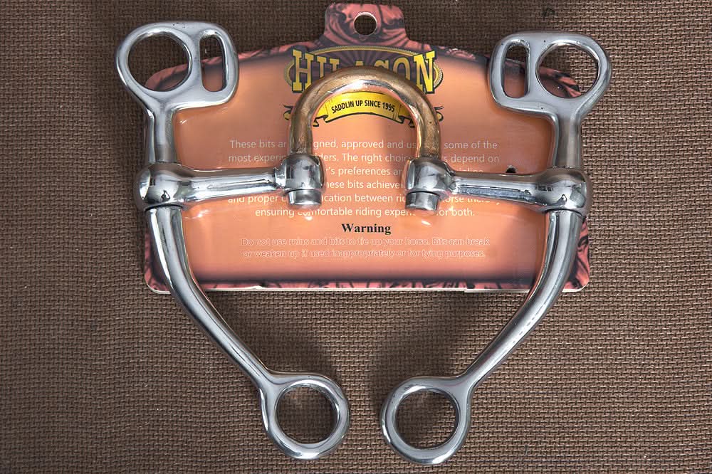 5" Hilason Stainless Steel Tom Thumb Horse Bit W/ Copper Highport Mouth
