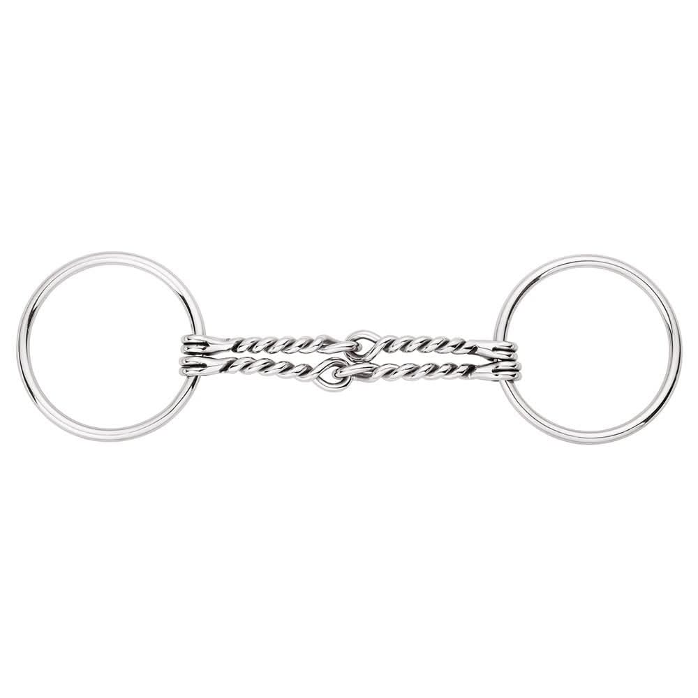 BAR H EQUINE Loose Ring Bit with Double Twisted Steel Wire Mouthpiece