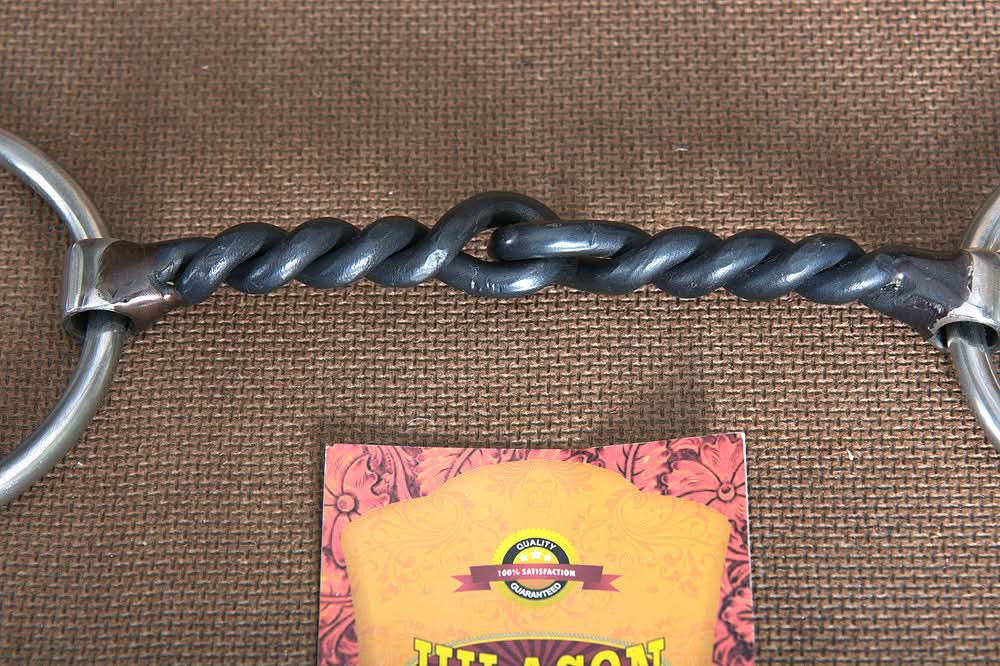 5" Hilason Western Loose Ring Horse Bit W/ Twisted Sweet Iron Mouth