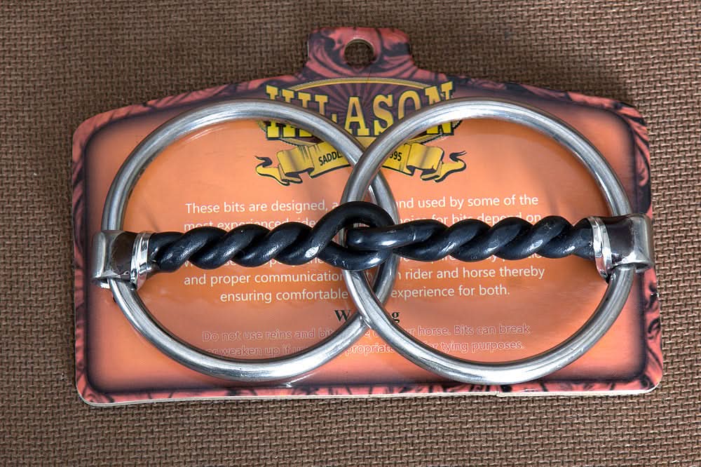 5" Hilason Western Loose Ring Horse Bit W/ Twisted Sweet Iron Mouth