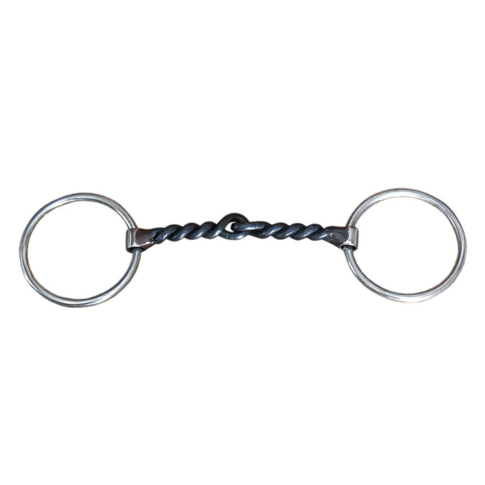 5" Hilason Western Loose Ring Horse Bit W/ Twisted Sweet Iron Mouth