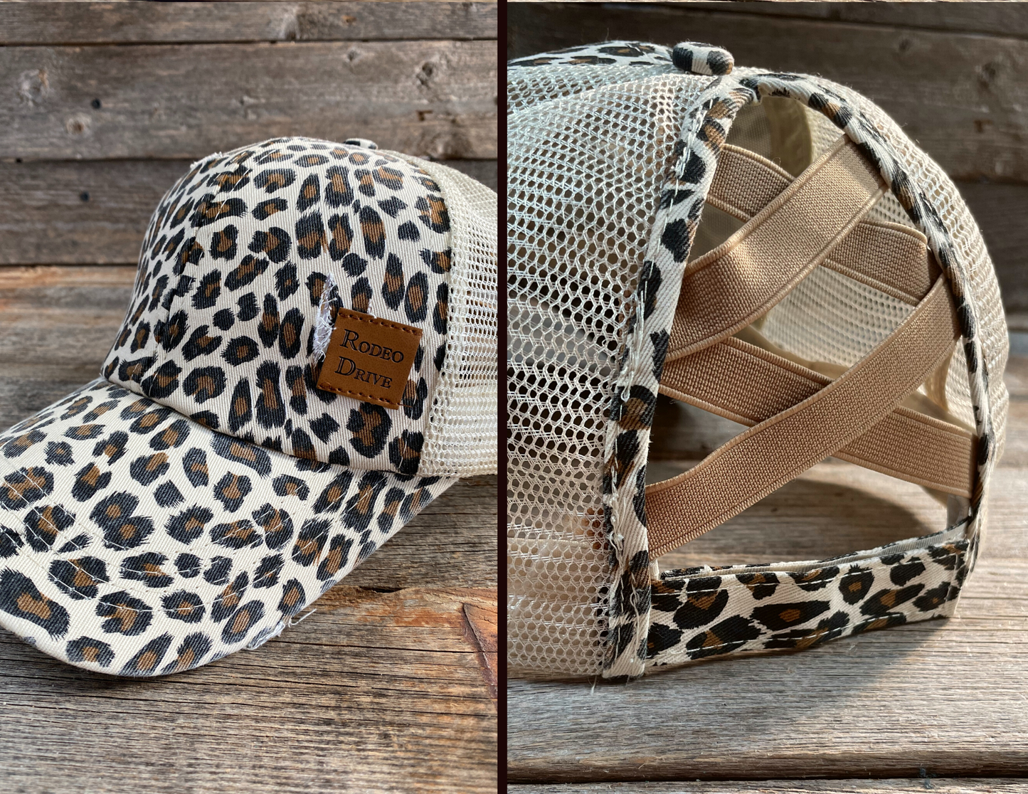 Cheetah Trucker Hat/ Rodeo Drive Concho - Blazzing Bridles