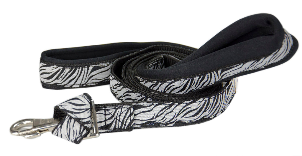 Padded Double Handle Patterned Dog Leash with Warranted Snap 1" X 4'
