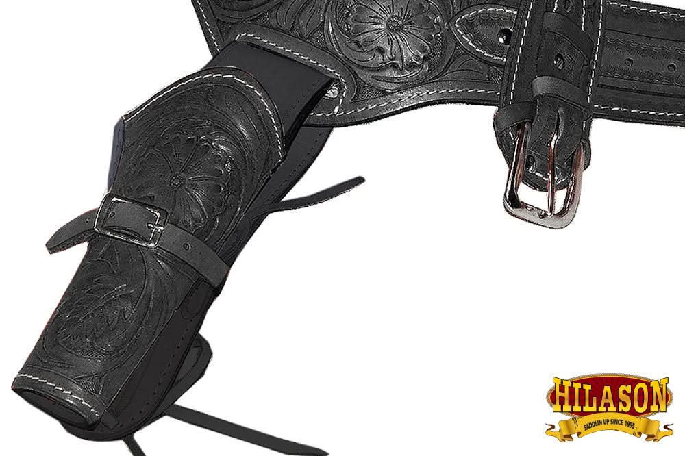 Hilason Western Right Hand Gun Holster Rig 38 Cal Leather Cowboy