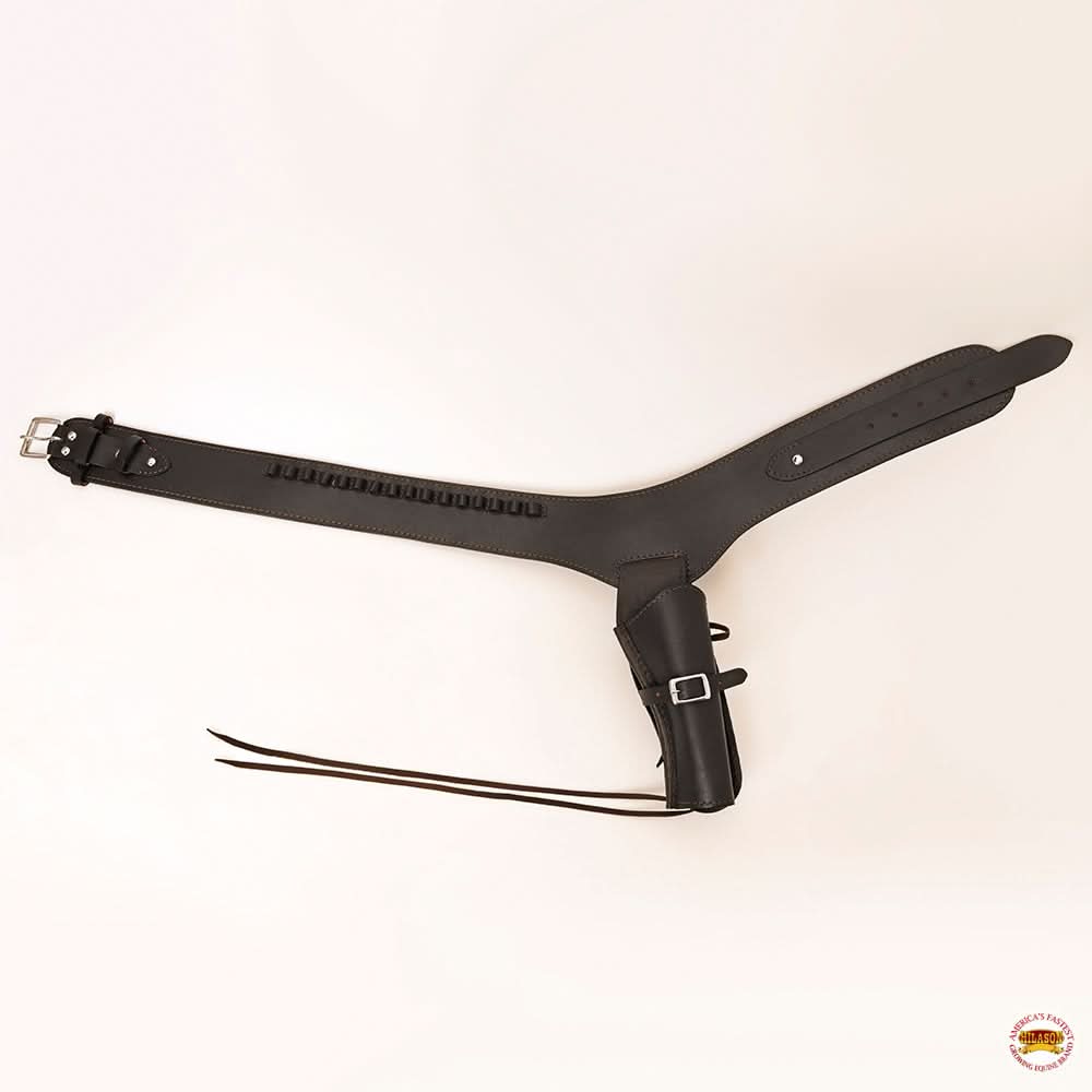 Hilason Western Right Hand Gun Holster Rig 44/45 Cal Leather Cowboy
