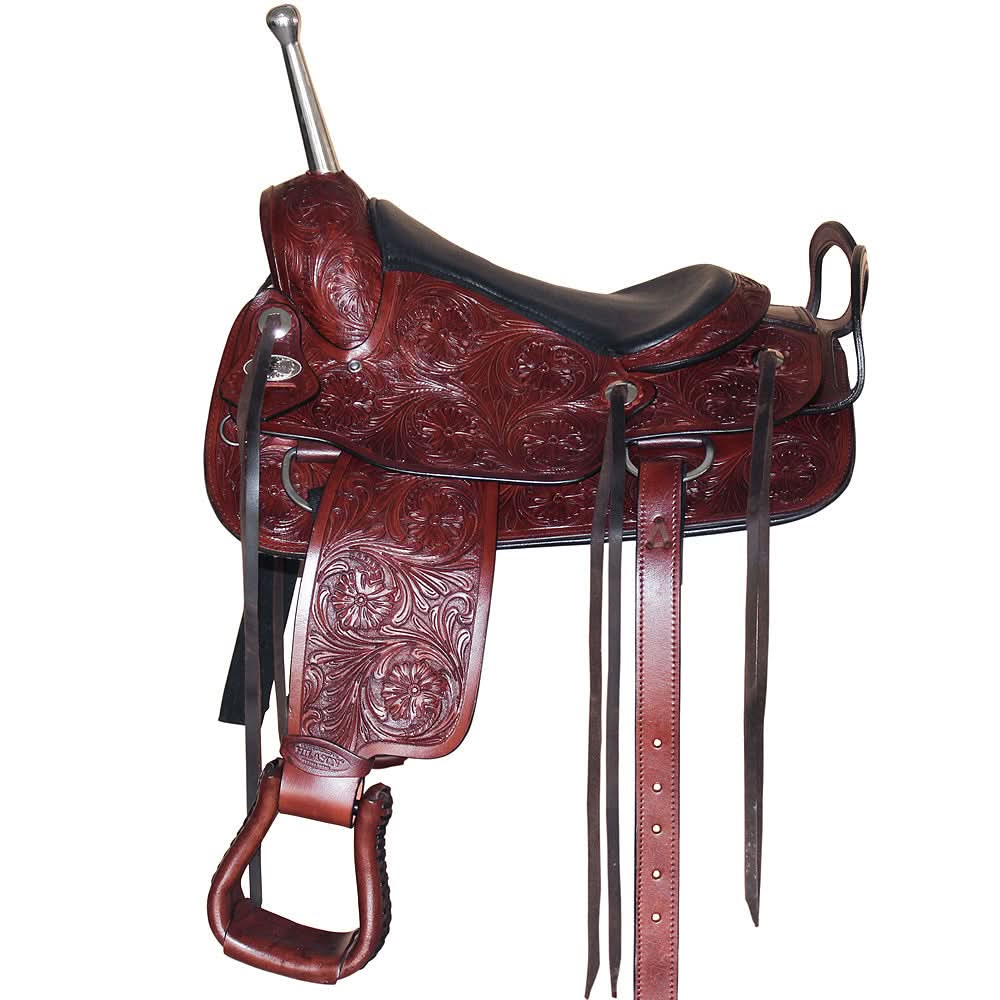 Hilason Custom Designed Rare Western Trick Riding Saddle Mahogany