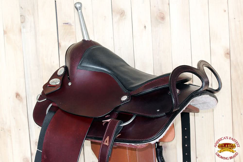 Hilason Custom Designed Rare Western Trick Riding Saddle Mahogany