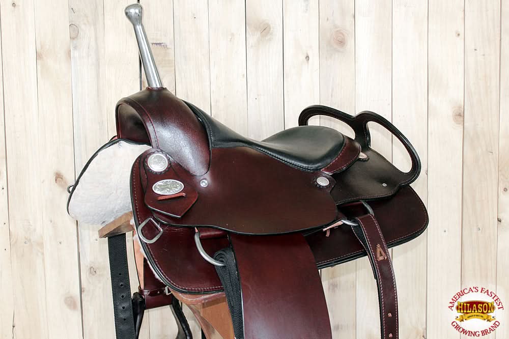 Hilason Custom Designed Rare Western Trick Riding Saddle Mahogany