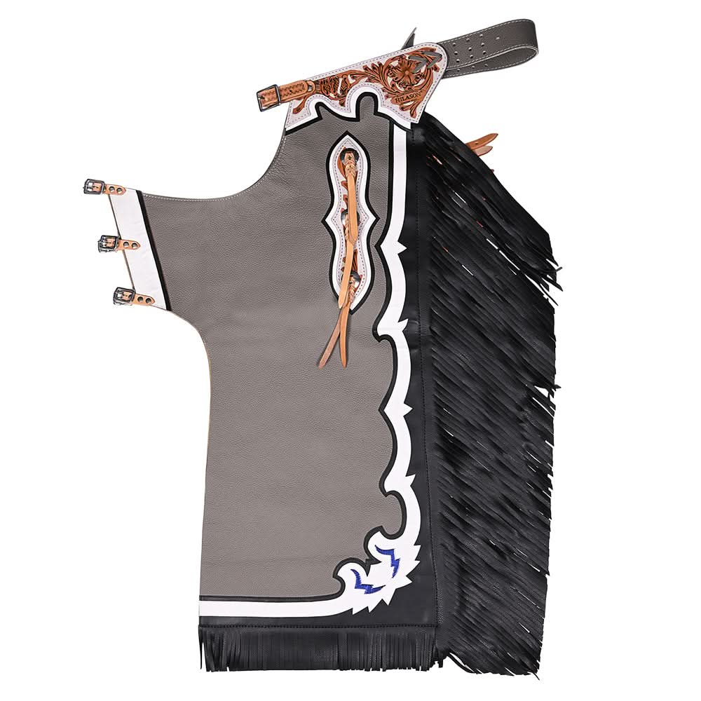 Hilason Handmade Genuine Leather Chaps Adult Handtooled Rodeo Bull Riding
