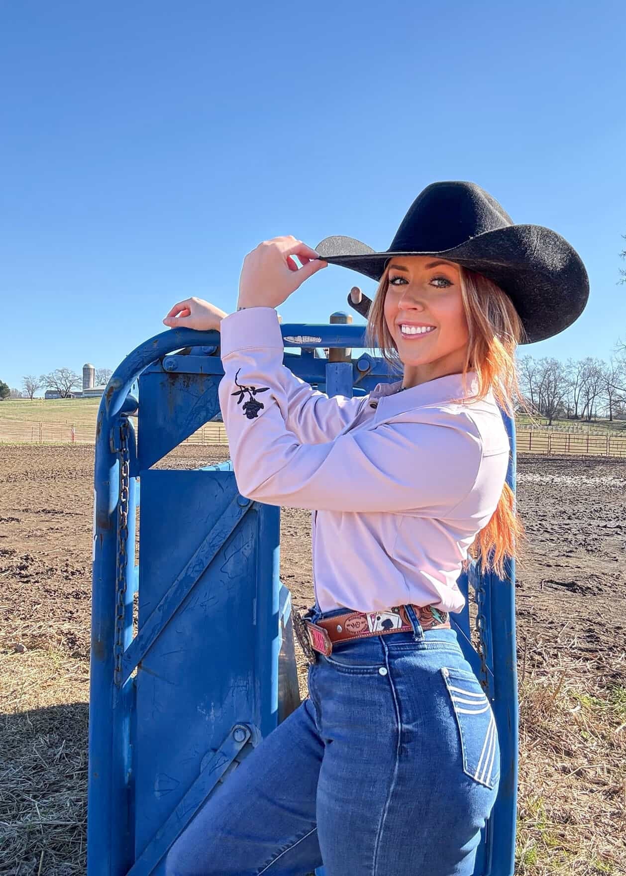 Dusty Rose Athletic Rodeo Shirt