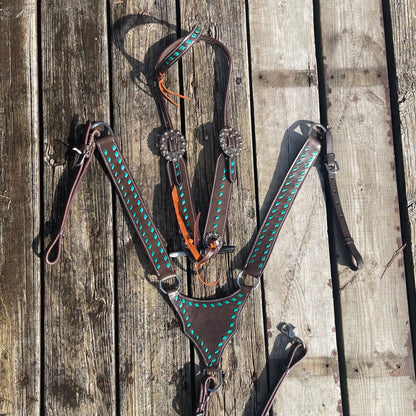 BH Mint Green Buck Stitch Tack Set