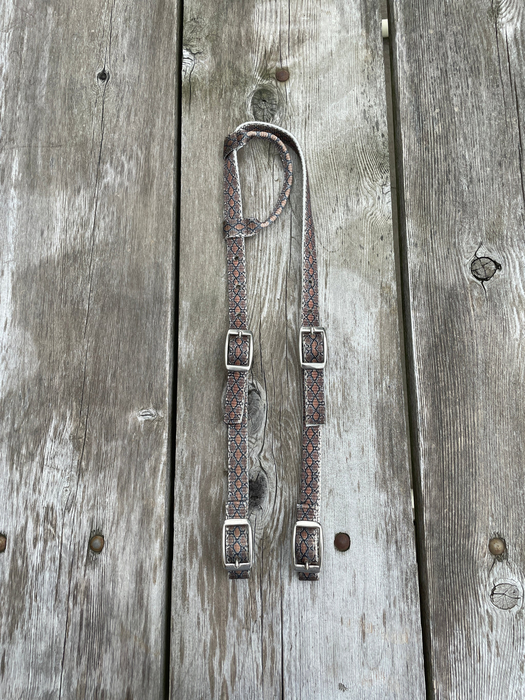 Snake Print Design Nylon One Ear Headstall