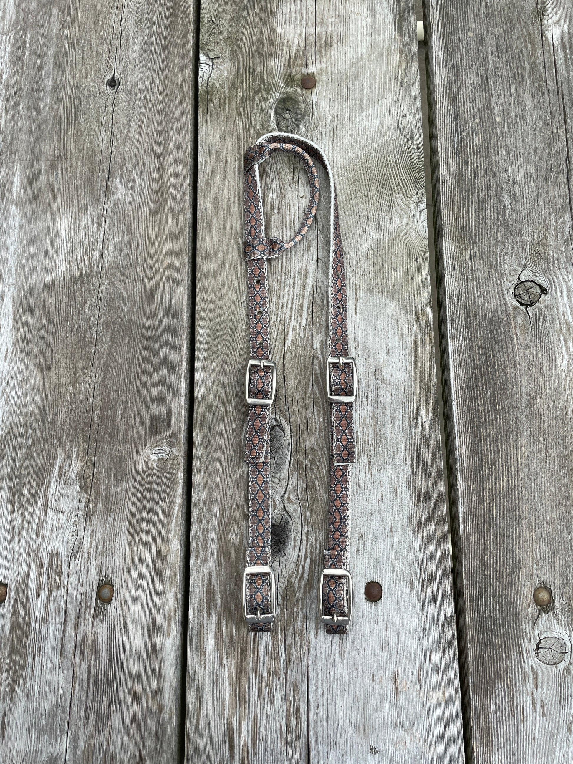 Snake Print Design Nylon One Ear Headstall