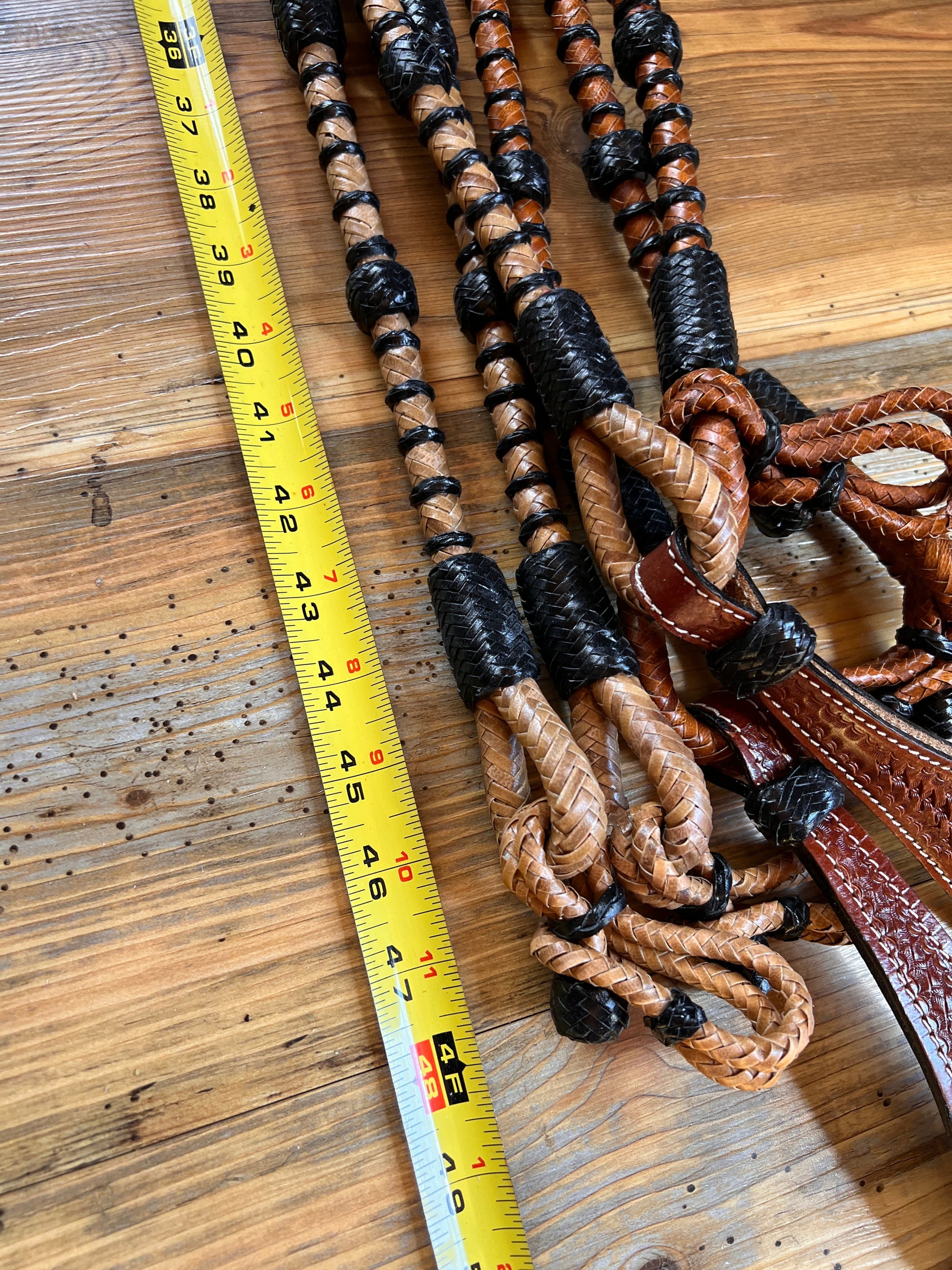 Romal Reins with Black Rawhide