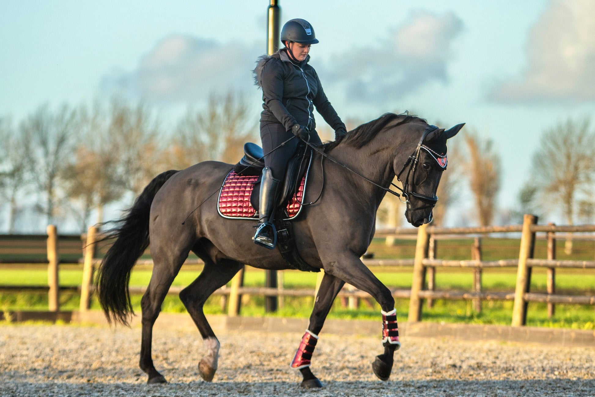 Electric Red Brushing Boots