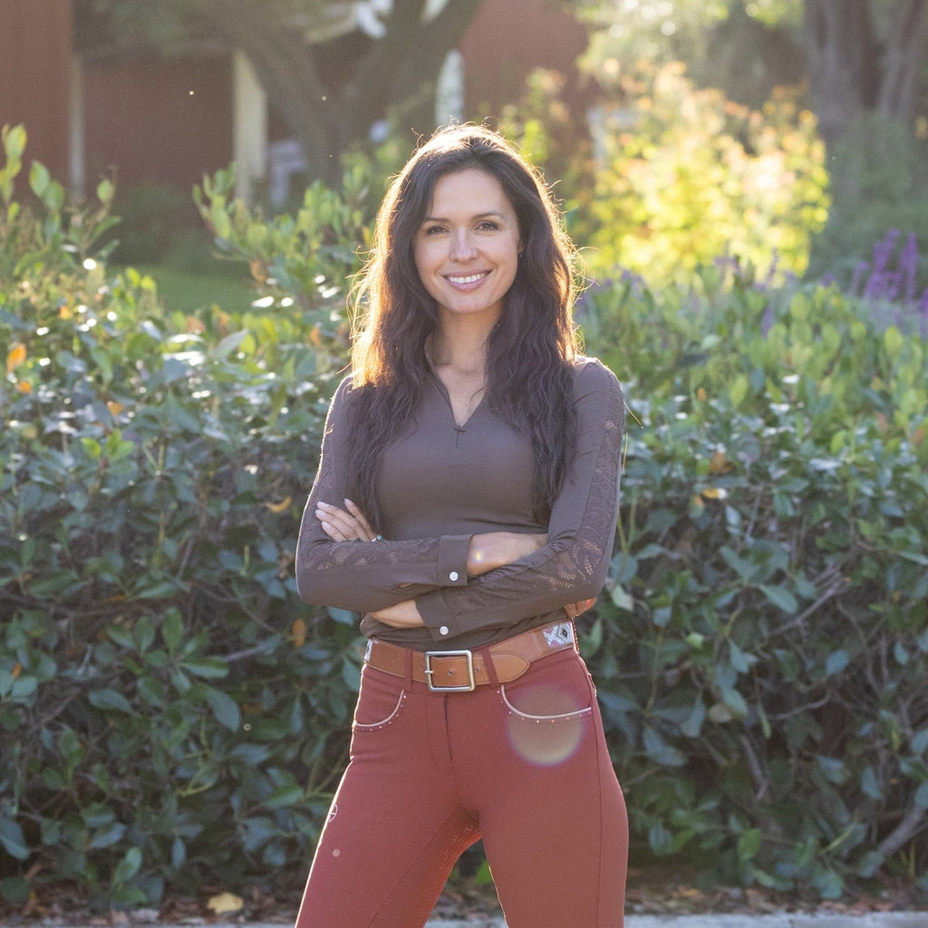 Maia Long Sleeve Lace Competition Shirt - Chocolate Brown