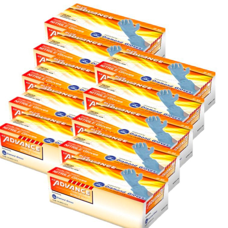 ADVANCE Blue Nitrile Gloves - Exam Grade, Powder Free (5 Mil), 1,000 Gloves - BOGO 20% OFF